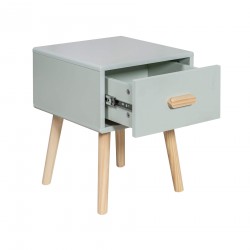 Bedside Table Mobili Rebecca Picea 44x35x35 MDF Pine Aqua Green Brown Scandinavian Partially Assembled