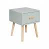 Bedside Table Mobili Rebecca Picea 44x35x35 MDF Pine Aqua Green Brown Scandinavian Partially Assembled