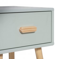 Comodino Mobili Rebecca Picea 44x35x35 MDF Pino Verde Acqua Marrone Scandinavo Parzialmente Montato