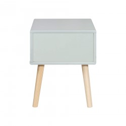 Comodino Mobili Rebecca Picea 44x35x35 MDF Pino Verde Acqua Marrone Scandinavo Parzialmente Montato