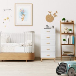 Ladenkast Mobili Rebecca Myristica 115x50x40 MDF Den Wit Bruin Scandinavisch Om Te Monteren