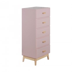 Chest Of Drawers Mobili Rebecca Orchidea 115x50x40 MDF Pine Pink Brown Scandinavian To Assemble