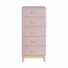 Cassettiera Mobili Rebecca Orchidea 115x50x40 MDF Pino Rosa Marrone Scandinavo Da Montare