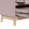 Cassettiera Mobili Rebecca Orchidea 115x50x40 MDF Pino Rosa Marrone Scandinavo Da Montare