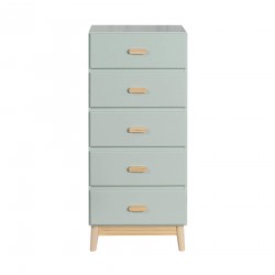 Cassettiera Mobili Rebecca Aloe 115x50x40 MDF Pino Verde Acqua Marrone Scandinavo Da Montare