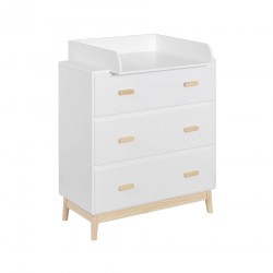 Commode Mobili Rebecca Betula 100x80x42 MDF Den Wit Bruin Scandinavisch Om Te Monteren