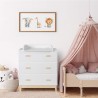 Changing Table Mobili Rebecca Betula 100x80x42 MDF Pine White Brown Scandinavian To Assemble