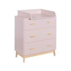 Trocador Mobili Rebecca Crossandra 100x80x42 MDF Pinho Rosa Marrom Escandinavo Para Montar