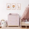 Changing Table Mobili Rebecca Crossandra 100x80x42 MDF Pine Pink Brown Scandinavian To Assemble