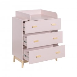 Changing Table Mobili Rebecca Crossandra 100x80x42 MDF Pine Pink Brown Scandinavian To Assemble