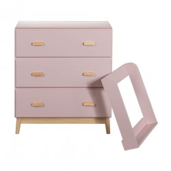 Commode Mobili Rebecca Crossandra 100x80x42 MDF Den Roze Bruin Scandinavisch Om Te Monteren