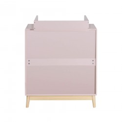 Changing Table Mobili Rebecca Crossandra 100x80x42 MDF Pine Pink Brown Scandinavian To Assemble