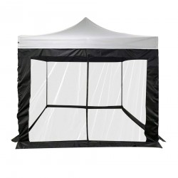 Moustiquaire pour Gazebo 3x3 Mobili Rebecca Banyan 240x1200 cm Polyester Noir Montage Requis