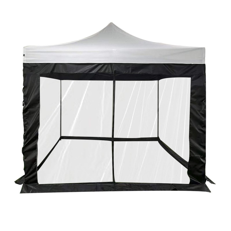 Zanzariera per Gazebo 3x3 Mobili Rebecca Banyan 240x1200 cm Poliestere Nero Da Montare