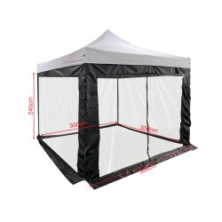 Muggennet voor Gazebo 3x3 Mobili Rebecca Banyan 240x1200 cm Polyester Zwart Montage Vereist