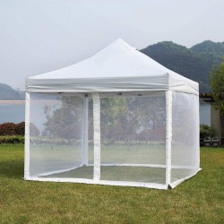 Mosquiteiro para Gazebo 3x3 Mobili Rebecca Kapok 240x1200 cm Poliéster Branco Montagem Necessária