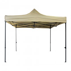 Gazebo Mobili Rebecca Aneto 3x3 m Polyester Metal Beige Black Partially Assembled