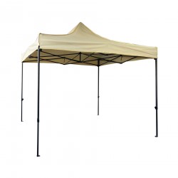 Gazebo Mobili Rebecca Aneto 3x3 mt Poliestere Metallo Beige Nero Parzialmente montato