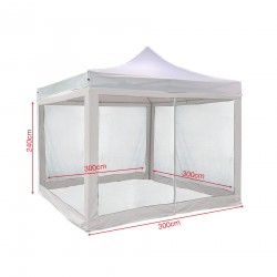 Zanzariera per Gazebo 3x3 Mobili Rebecca Kapok 240x1200 cm Poliestere Bianco Da Montare