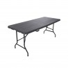 Outdoor Table Rebecca Mobili Betel 74x180x75 Plastic Steel Dark Grey Black Modern Assembled