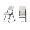 Outdoor Chairs Rebecca Mobili Quiver 88x45x50 Plastic Steel White Grey Modern SET 2 pieces Assembled