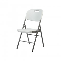 Chaises d'Extérieur Rebecca Mobili Quiver 88x45x50 Plastique Acier Blanc Gris Moderne SET 2 pièces Assemblé