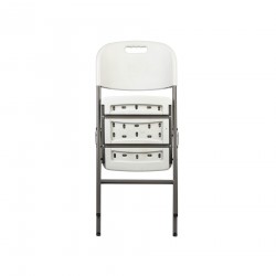 Outdoor Chairs Rebecca Mobili Quiver 88x45x50 Plastic Steel White Grey Modern SET 2 pieces Assembled