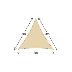 Sonnensegel Rebecca Mobili Totara 300x300x300 Polyester Wasserdicht Stahl Weiß Creme