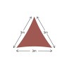 Tenda a Vela Rebecca Mobili Euclea 300x300x300 Poliestere Impermeabile Acciaio Rosso