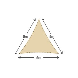 Sonnensegel Rebecca Mobili Kola 500x500x500 Polyester Wasserdicht Stahl Weiß Creme