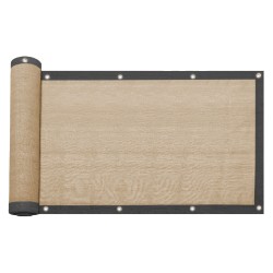 Pantalla Cortavientos Rebecca Mobili Celtis 200x10000 Polietileno Hdpe Aluminio Beige Negro