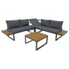 Garden Lounge Set Rebecca Mobili Yama 65x134,5x60 Aluminum Polywood Black Brown Modern SET 2 pieces Assembly required