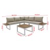 Garten-Loungeset Rebecca Mobili Toog 65x134,5x61 Aluminium Polywood Weiß Braun Modern SET 2 Stück Zu montieren