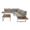 Tuin loungeset Rebecca Mobili Toog 65x134,5x61 Aluminium Polywood Wit Bruin Modern SET 2 stuks Te monteren