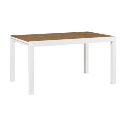 Uitschuifbare tafel Rebecca Mobili Arayan 73x140x90 Aluminium Polywood Wit Bruin Modern Te monteren