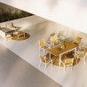 Uitschuifbare tafel Rebecca Mobili Arayan 73x140x90 Aluminium Polywood Wit Bruin Modern Te monteren