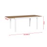 Extendable Table Rebecca Mobili Arayan 73x140x90 Aluminum Polywood White Brown Modern Assembly required