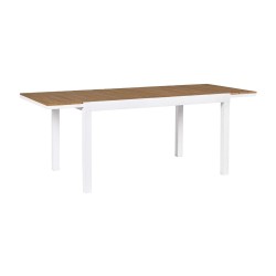 Uitschuifbare tafel Rebecca Mobili Arayan 73x140x90 Aluminium Polywood Wit Bruin Modern Te monteren