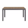 Extendable Table Rebecca Mobili Nogal 73x140x90 Aluminum Polywood Dark Grey Brown Modern Assembly required