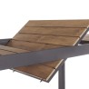 Uitschuifbare tafel Rebecca Mobili Nogal 73x140x90 Aluminium Polywood Donkergrijs Bruin Modern Te monteren