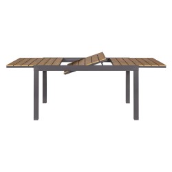 Ausziehbarer Tisch Rebecca Mobili Nogal 73x140x90 Aluminium Polywood Dunkelgrau Braun Modern Zu montieren