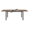 Table extensible Rebecca Mobili Nogal 73x140x90 Aluminium Polywood Gris foncé Marron Moderne À monter