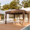 Pavillon Mobili Rebecca Nuxia 3x3 m Polyester Aluminium Hellbraun Schwarz Montage erforderlich