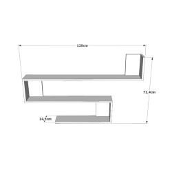 Prateleira Rebecca Mobili Limba 71,5x120x14,5 Aglomerado Branco Moderno