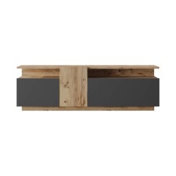 TV stand Rebecca Mobili Elais 46,5x150x29,5 Chipboard Light Oak Dark Grey Modern