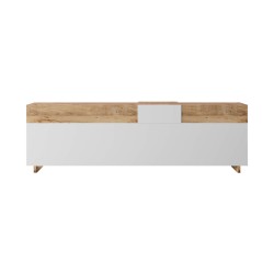 TV-meubel Rebecca Mobili Elais 46,5x150x29,5 Spaanplaat Licht Eiken Donkergrijs Modern