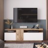 TV-Schrank Rebecca Mobili Nergis 46,5x150x29,5 Spanplatte Hell Eiche Weiß Modern