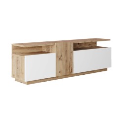 TV stand Rebecca Mobili Nergis 46,5x150x29,5 Chipboard Light Oak White Modern