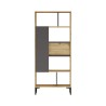 Bookcase Rebecca Mobili Kanak 163,5x72x25 Chipboard PVC Light Oak Dark Grey Modern