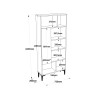 Bookcase Rebecca Mobili Kanak 163,5x72x25 Chipboard PVC Light Oak Dark Grey Modern